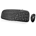 Adesso AKB-133CB - Keyboard and Mouse Combo, Wired, Desktop Keyboard, Ambidextrous Mouse, Multimedia Hotkeys - Compatible for Desktop/PC/Windows
