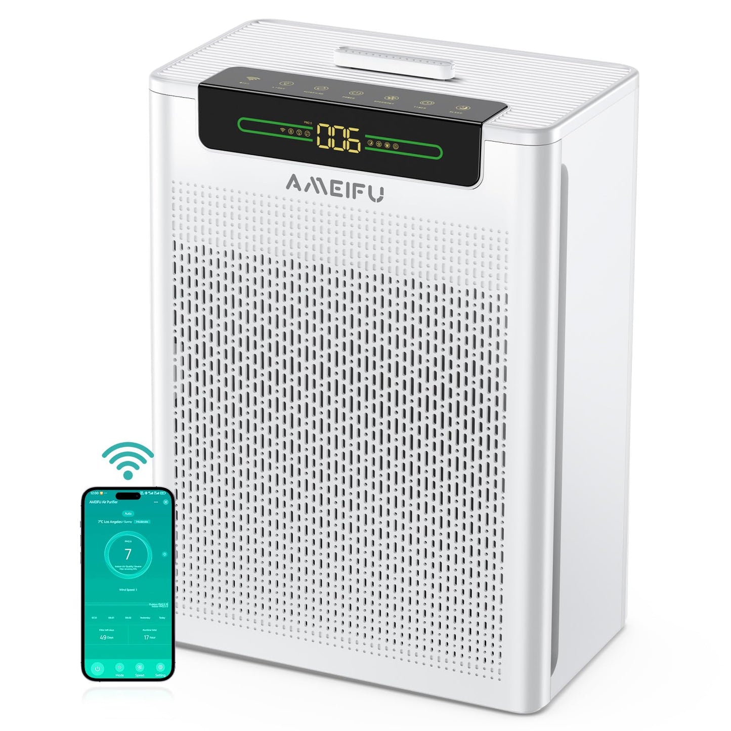 Air Purifiers for Home Large Room Up to 3000 ft², Pet Air Purifier with Smart APP Control, Hepa Air Purifier with Washable Filters and PM 2.5 Display