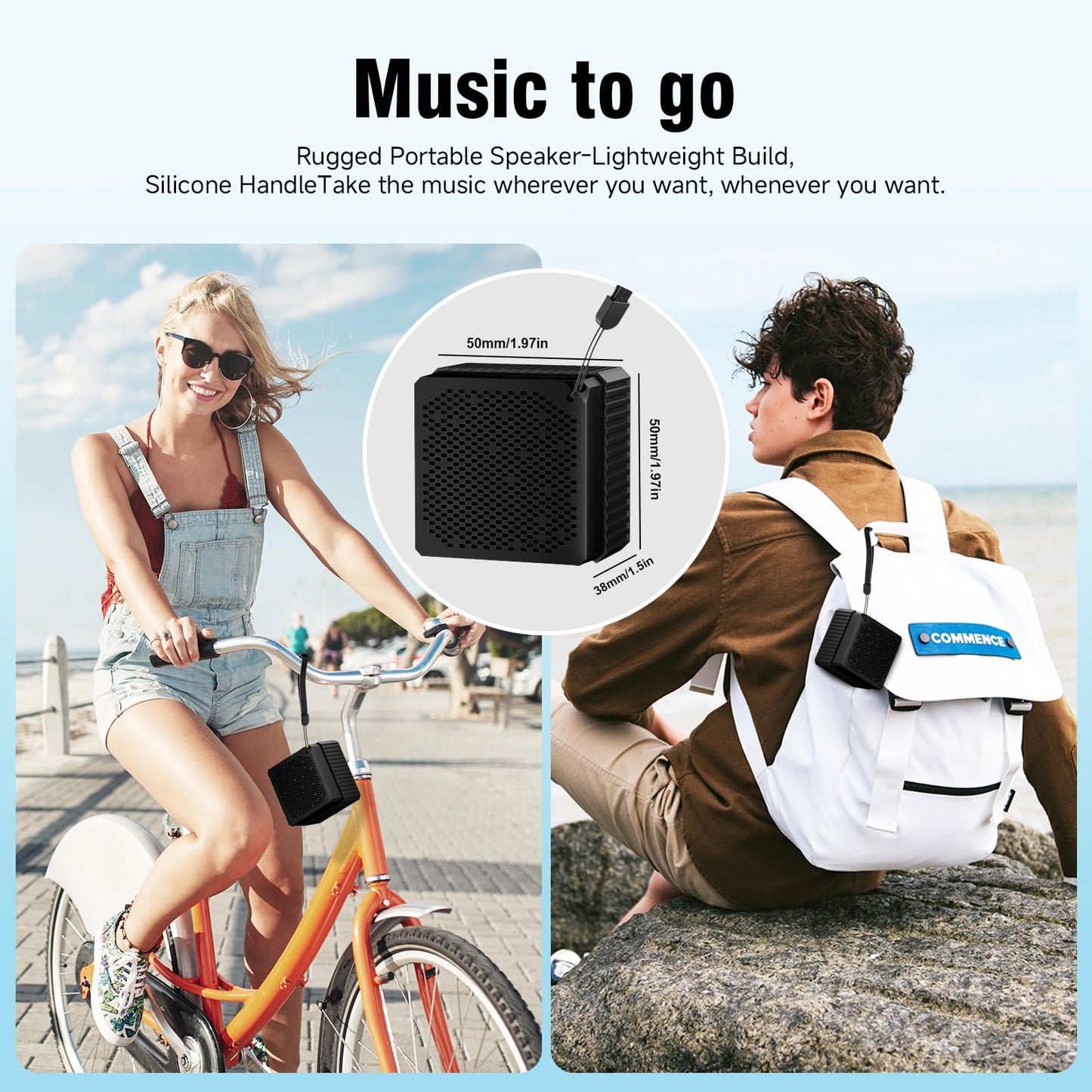 AYJBKL Portable Bluetooth Speakers, IPX6 Waterproof Wireless Outdoor Small Speaker with 24H Playtime, HD Stereo Bass, Bluetooth 5.3, Electronics