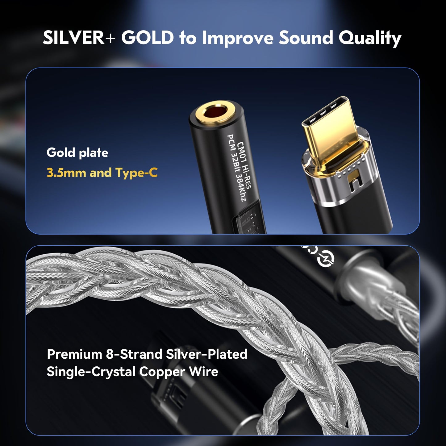 KB EAR 2026 Latest USB C DAC Audio Adapter with Headphone Amplifier, USB C to 3.5mm Audio Adapter for Wired Headphones, Hi-Res Type C DAC Compatible
