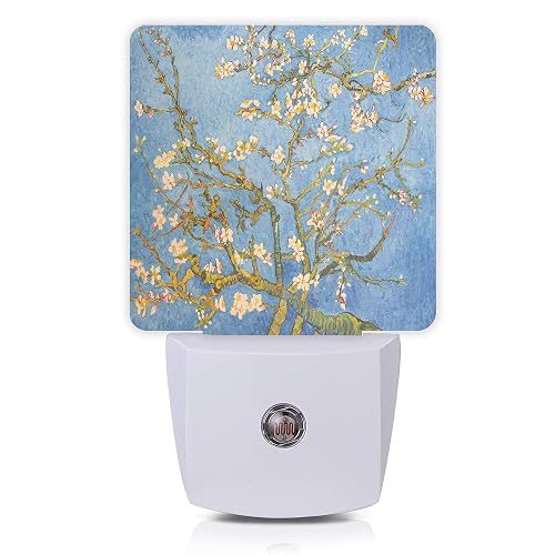 Oeaskly Blossoming Almond Tree Night Light,Night Lights Plug into Wall for Boys Girls, Led Lamp for Stairway/Hallway/Bedroom 0.5W Nightlight Sleep