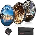 GREEN.L 37mm Variable Star Filter 468 Cross Screen Starburst - Rotatable Star Filter Kit with 3 Filters for Portraits Cityscapes Lights - Includes