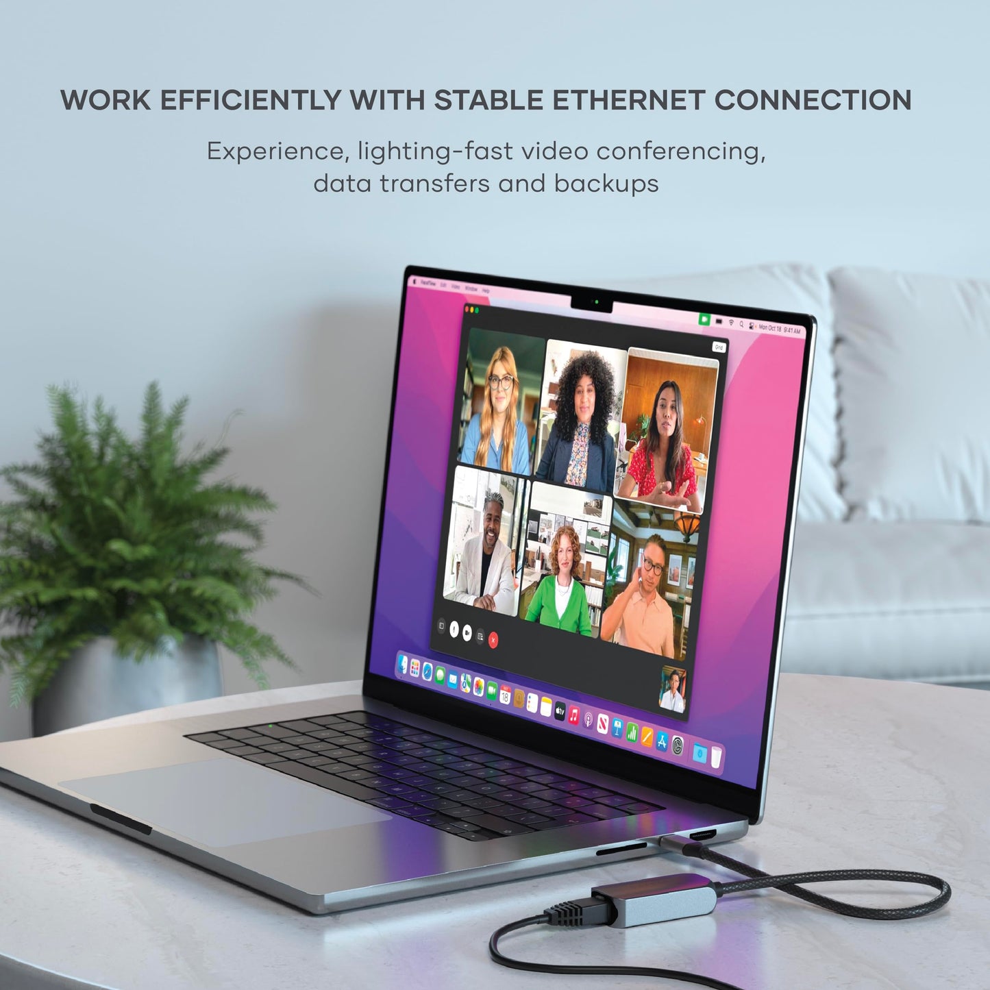 Satechi USB C to Ethernet Adapter, 2.5 Gbps Speed, Compatible with MacBook Air/Pro M5/M4, iPad Air/Pro M5/M4, iPhone 17 and More USB C Devices
