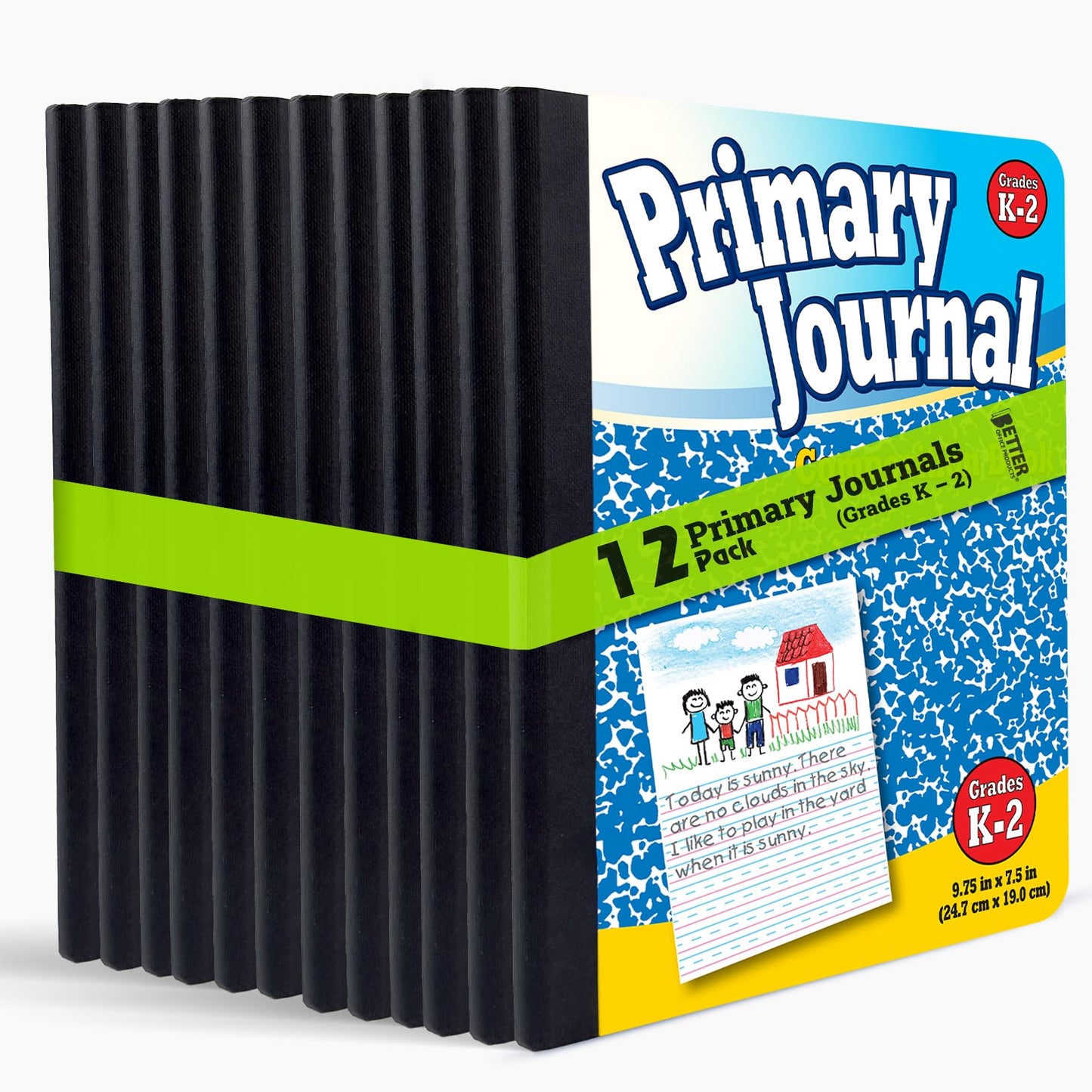 Better Office Products Primary Journal, Hardcover, Primary Composition Book Notebook - Grades K-2, 100 Sheet, One Subject, 9.75" x 7.5", Blue Cover-3
