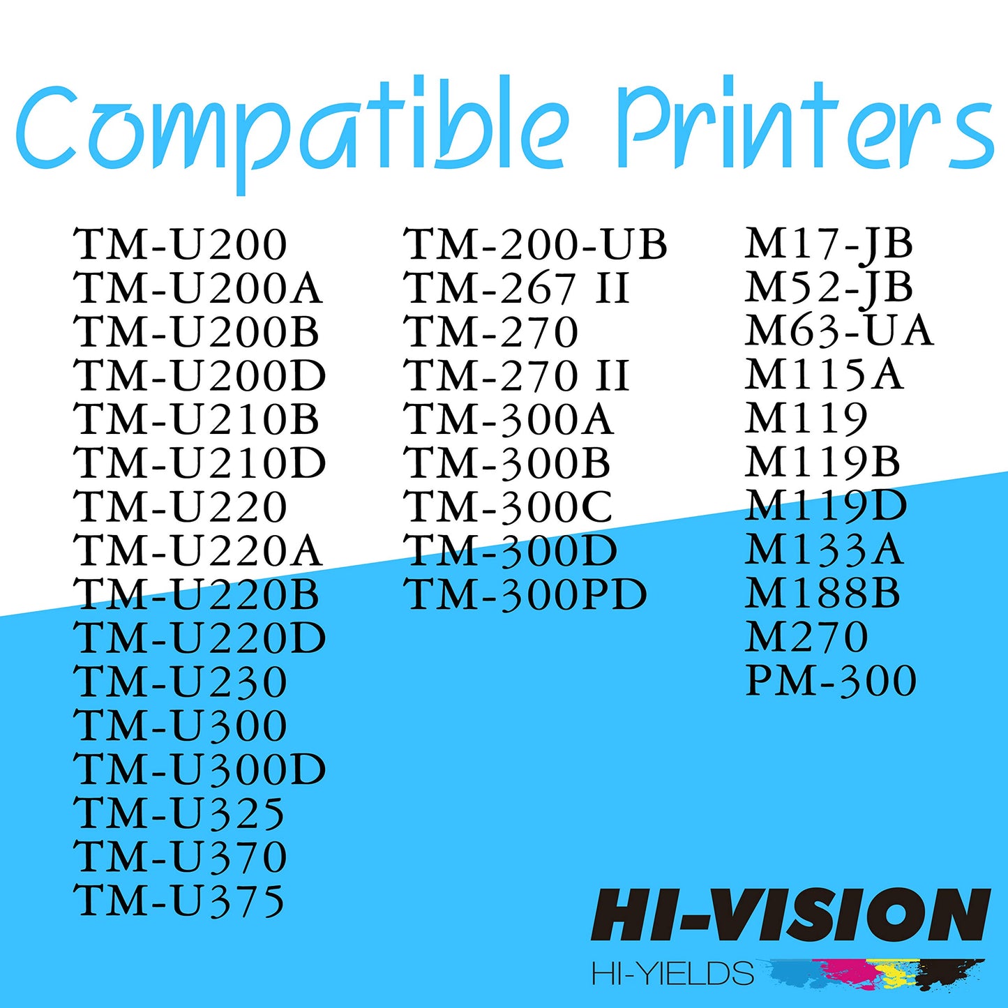 HI-VISION HI-YIELDS 12-Pack Compatible ERC-30 (Black/Red) Ink Ribbon Replacement for Epson M119 M119B M119D M133A M270 M52JB IT-U375 TM-200 TM-260