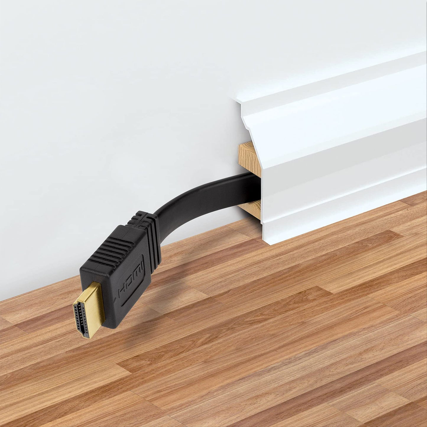 Manhattan HDMI Cable with Ethernet (Flat), 4K@60Hz (Premium High Speed), 0.5m, Male to Male, Black, Ultra HD 4k x 2k, Fully Shielded, Gold Plated
