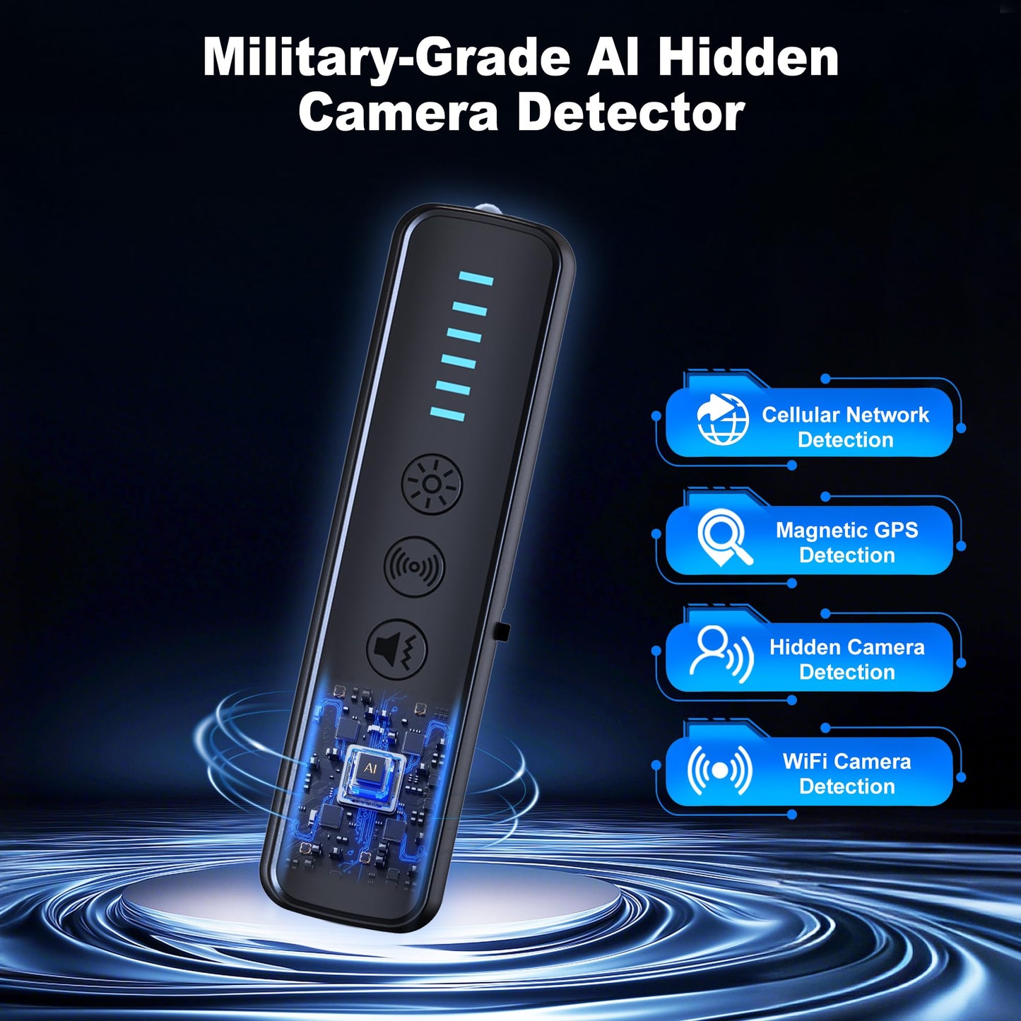ZHENHAN Premium Hidden Camera & GPS Tracker Detector - RF Signal Spy Camera Finder with 25H Long Battery Life, Anti-Spy Surveillance, Compact