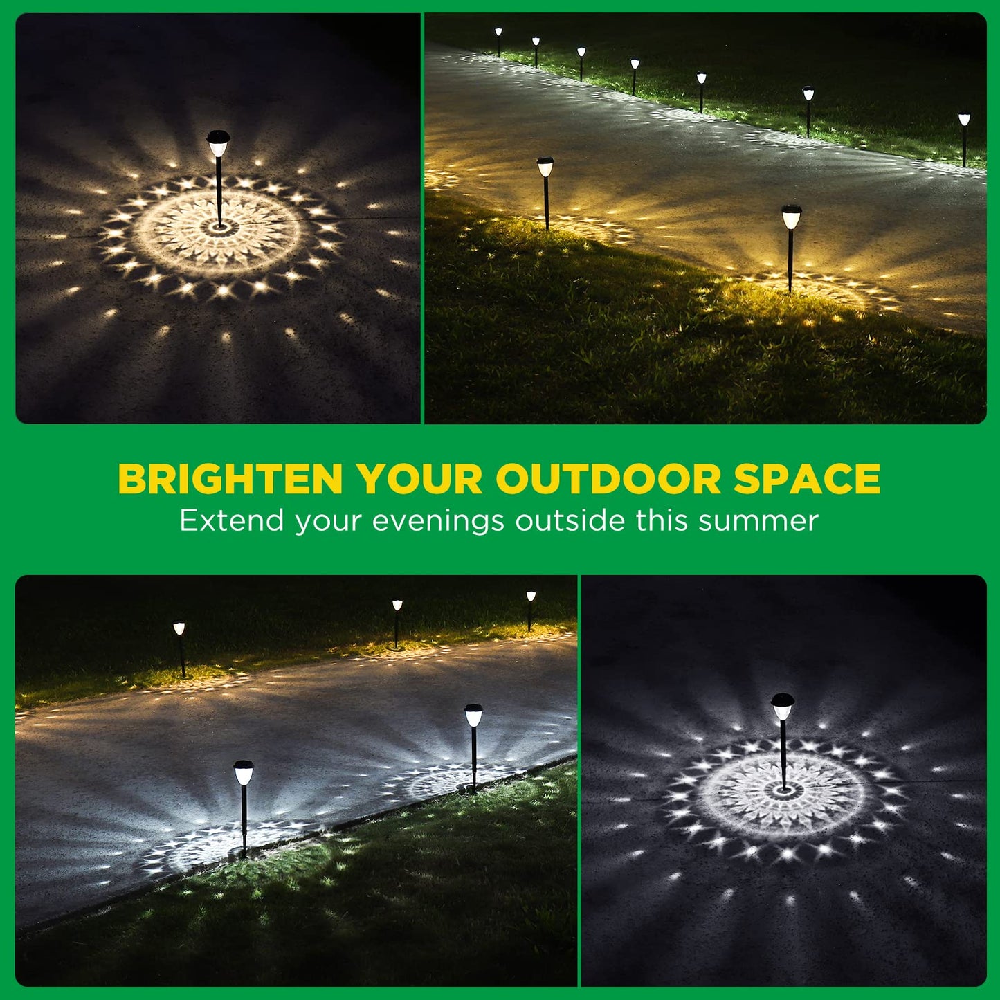 URAGO Super Bright Solar Lights Outdoor Waterproof-10 Pack, Dusk to Dawn Up to 12 Hrs Solar Garden Lights Outdoor Pathway Auto On/Off, LED Landscape