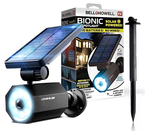 Bell+Howell Bionic Spotlight Motion Solar Spot Lights Outdoor Waterproof, Landscape Light, Outdoor Solar Yard Lighting Weather Resistant, Super Bright