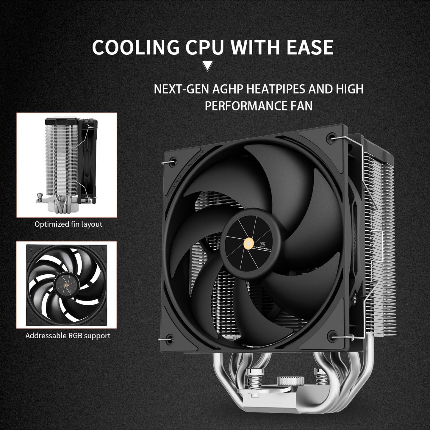 Thermalright Assassin X 120R Digital Black CPU Cooler Air with 4X6mm HeatPipes, Digital Screen Top Cover,PWM Fan Heatsink CPU Cooler,151mm High