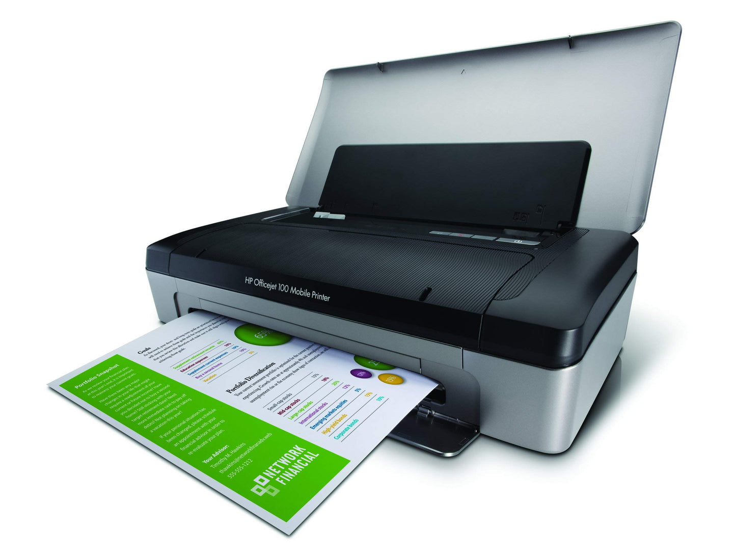 HP Officejet 100 Inkjet Mobile Printer with Bluetooth and USB, CN551A With ink and power cord (Renewed)