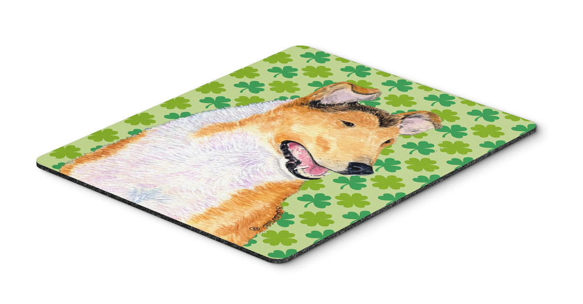 Caroline's Treasures SS4401MP Collie Smooth St. Patrick's Day Shamrock Portrait Mouse Pad, Hot Pad or Trivet for Home Office Gaming Working Computers