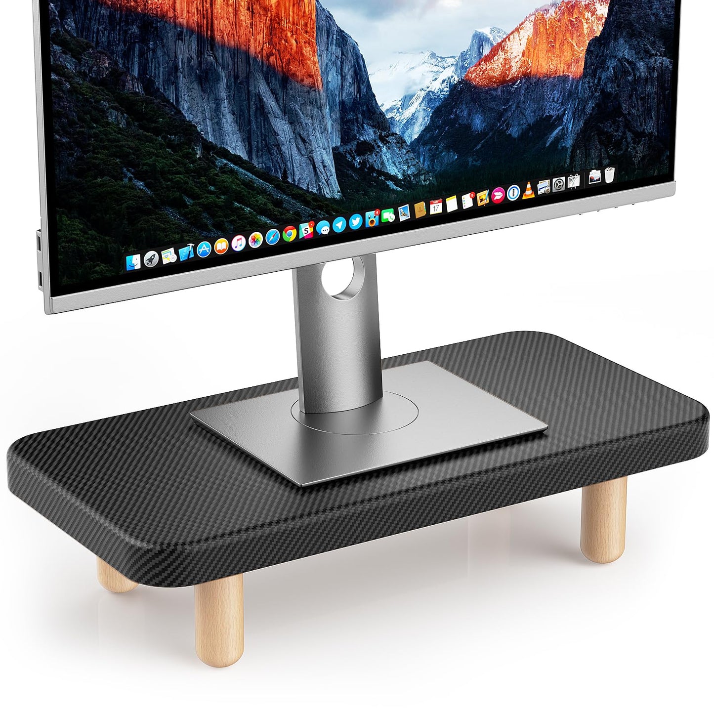 NestNeat Single Monitor Stand Riser, 16Inch Wood Desk Organizer with Monitor Stand & Storage Computer Monitor and Laptop Riser Multifunctional Laptop