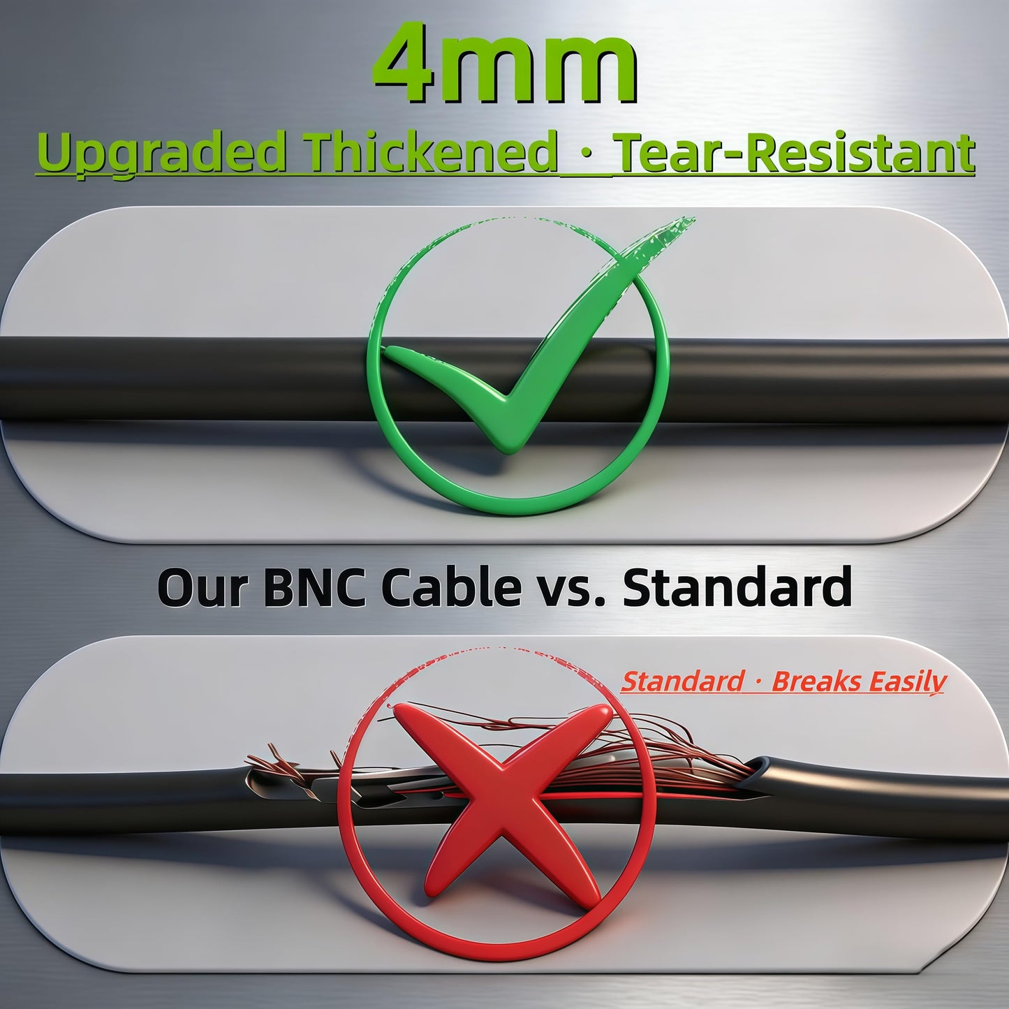 LETONDA BNC Video Cable - 4mm Thickened Upgraded Version A Safer More Reliable Integrated BNC Video Power Extension Cable for Security Camera CCTV