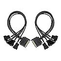 XMSJSIY SATA to 3 Pin 4 Pin Fan Adapter,15pin SATA to 4 x 3 pin / 4 Pin 12V PC Case Fan Splitter Extension Power Cable Adapter-28cm-2pcs