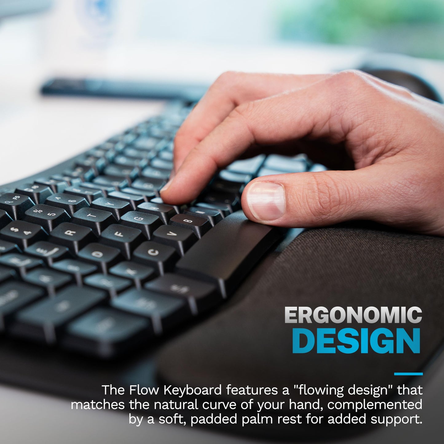 JLab Flow Keyboard & Ambidextrous Mouse Ergonomic Wireless Bundle, Bluetooth or USB-C Dongle, AI Integration, Smart Media Knob, Customize with the