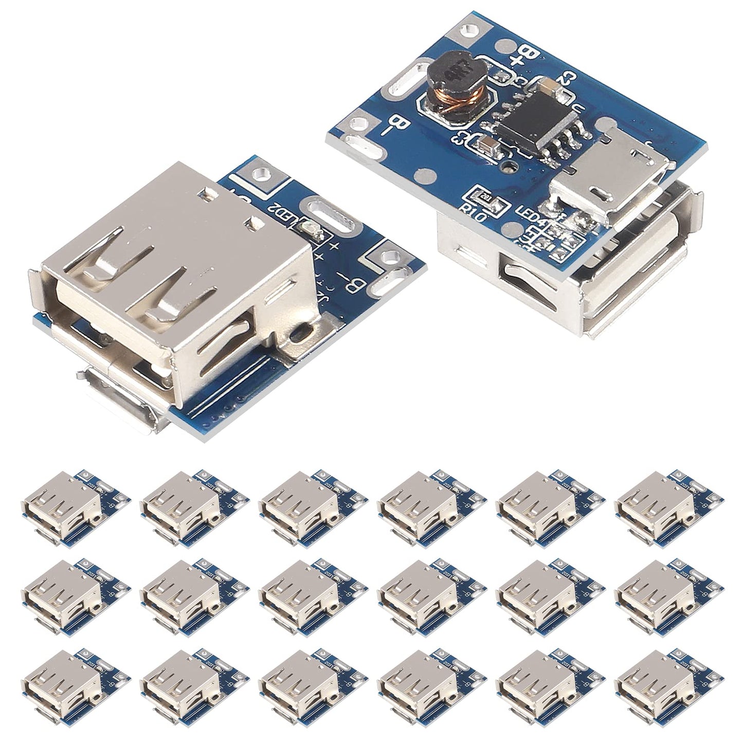AITRIP 20PCS Boost Step Up 5V 1A Power Supply Module Lithium Battery Charge Protection Board 134N3P DIY Charger USB and Micro USB Port with LED…