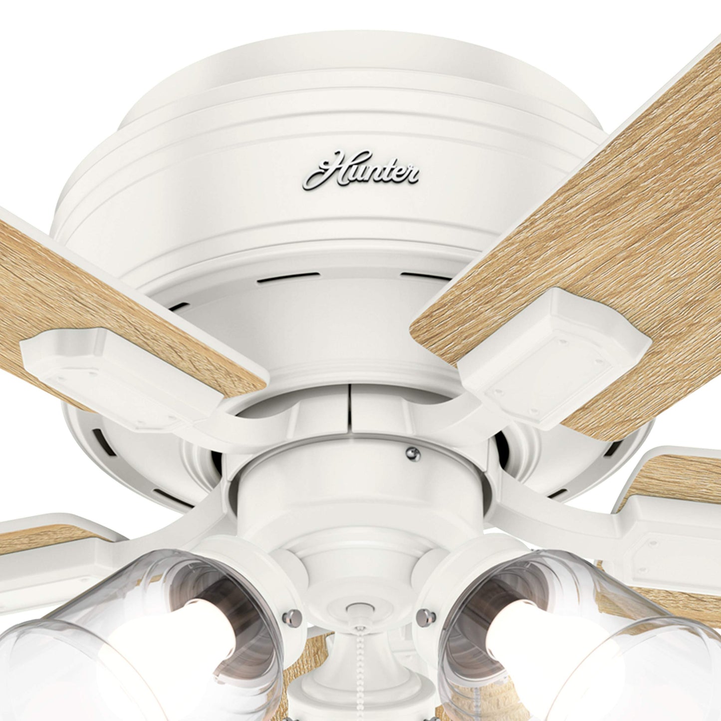 Hunter Fan 52 inch Casual Fresh White Finish Indoor Ceiling Fan with LED Lights (Renewed)