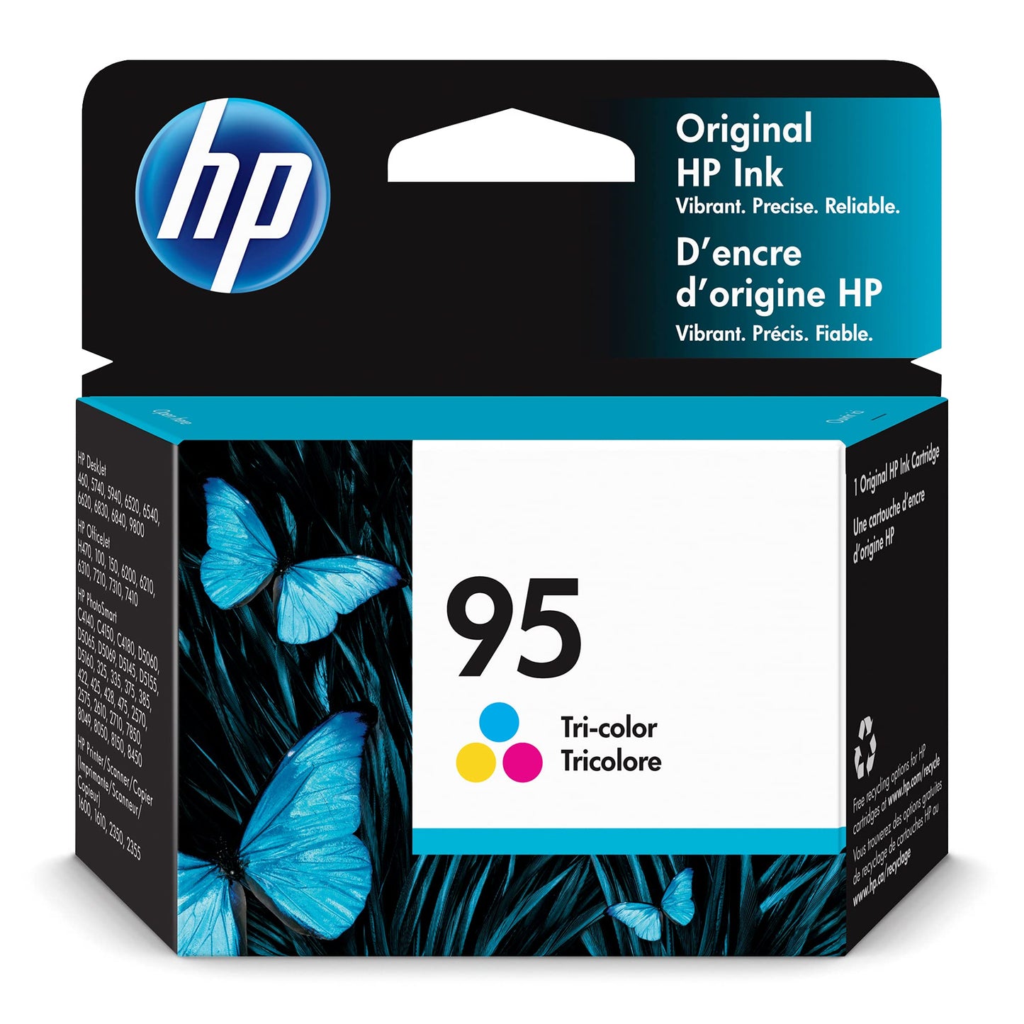 HP 95 Tri-Color Ink | Works DeskJet 460, 5000, 6000, 9800; OfficeJet H470, 100, 6000, 7000; PhotoSmart C4100, D5000, 300, 400, 2000, 7850, 8000; PSC