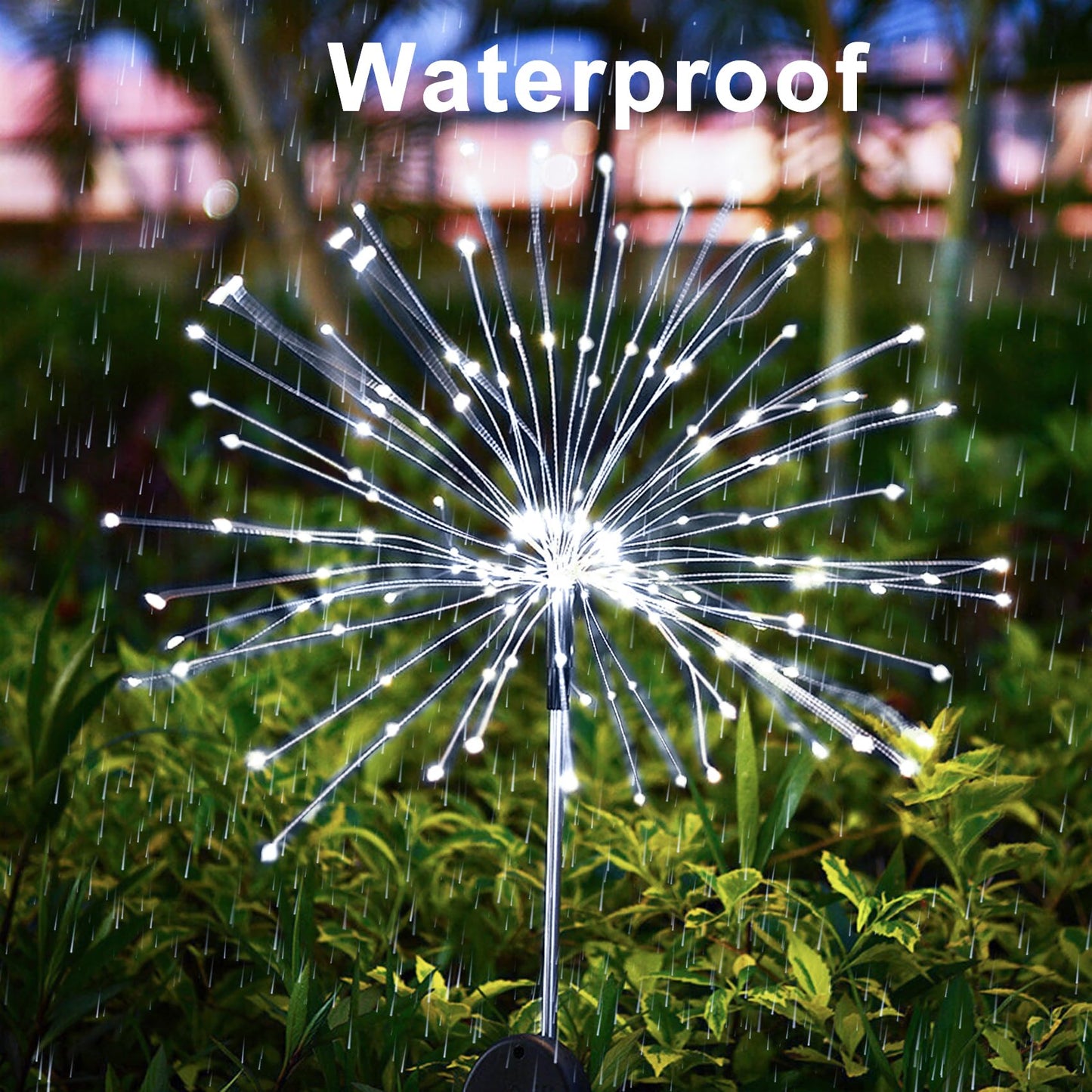 JJGoo Solar Firework Lights, 2 Pack 120 LEDs 2 Lighting Modes Solar Garden Lights Outdoor Waterproof for Yard Patio Walkway Pathway Party Wedding