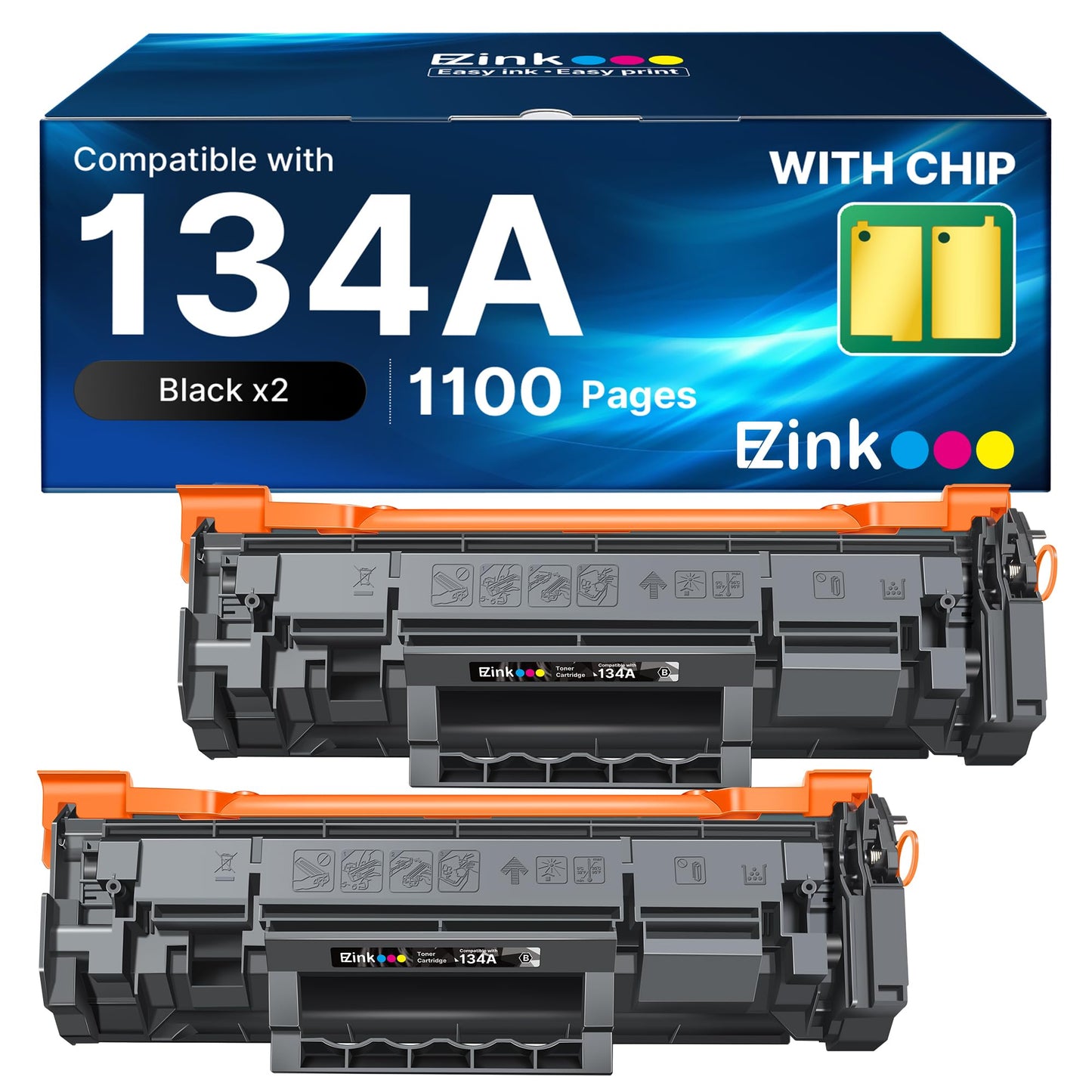 E-Z Ink 134A Toner Ccartridge W1340A (with Chip) Replacement for HP 134A Black Toner Cartridge 134X W1340X Toner Cartridge Compatible with HP LaserJet