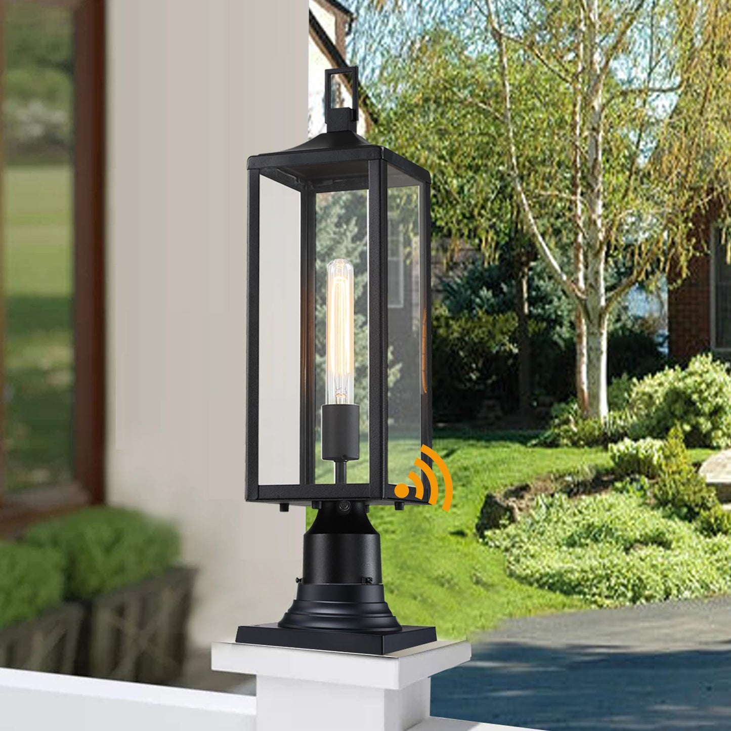Faymart lighting 21.3 Inch Outdoor Lamp Post Light Fixture Dusk to Dawn - Residential Sidewalk Lamp Post Sconce Dusk to Dawn Outside Pole Lantern