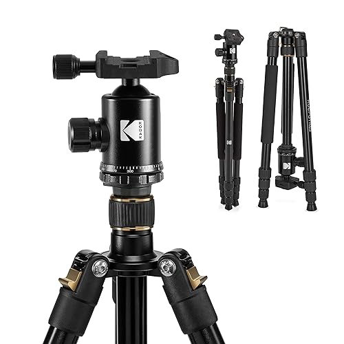Kodak Photo Gear 63” Tripod & Monopod with 360° Ball Head | Premium Professional 2-in-1 Aluminum Camera Stand with Bluetooth Remote Control