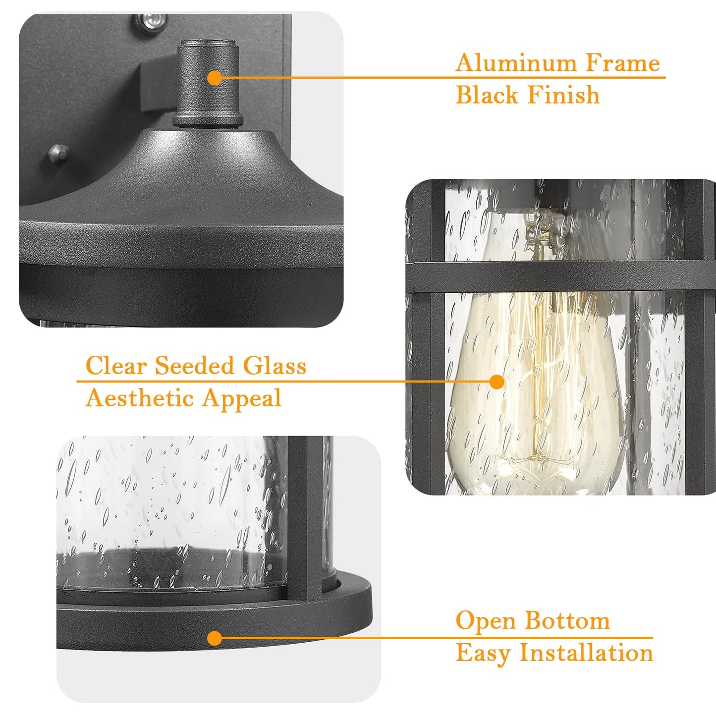 Diyel Dusk to Dawn Outdoor Wall Lighting Outdoor Wall Lantern with Sensor Exterior Wall Light Anti-Rust Porch Light Fixtures Wall Mount Waterproof