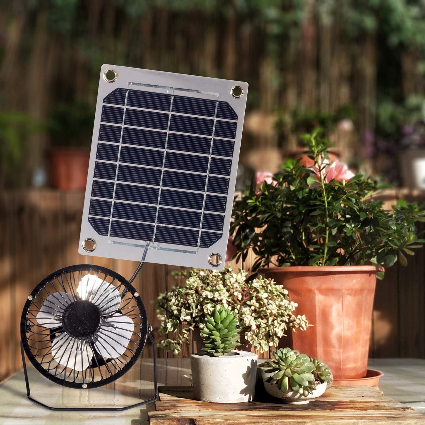 Solar fan 5W 4 inch free energy for Greenhouse motorhome House Chicken House outdoor Home cooling chicken coop by Seddex
