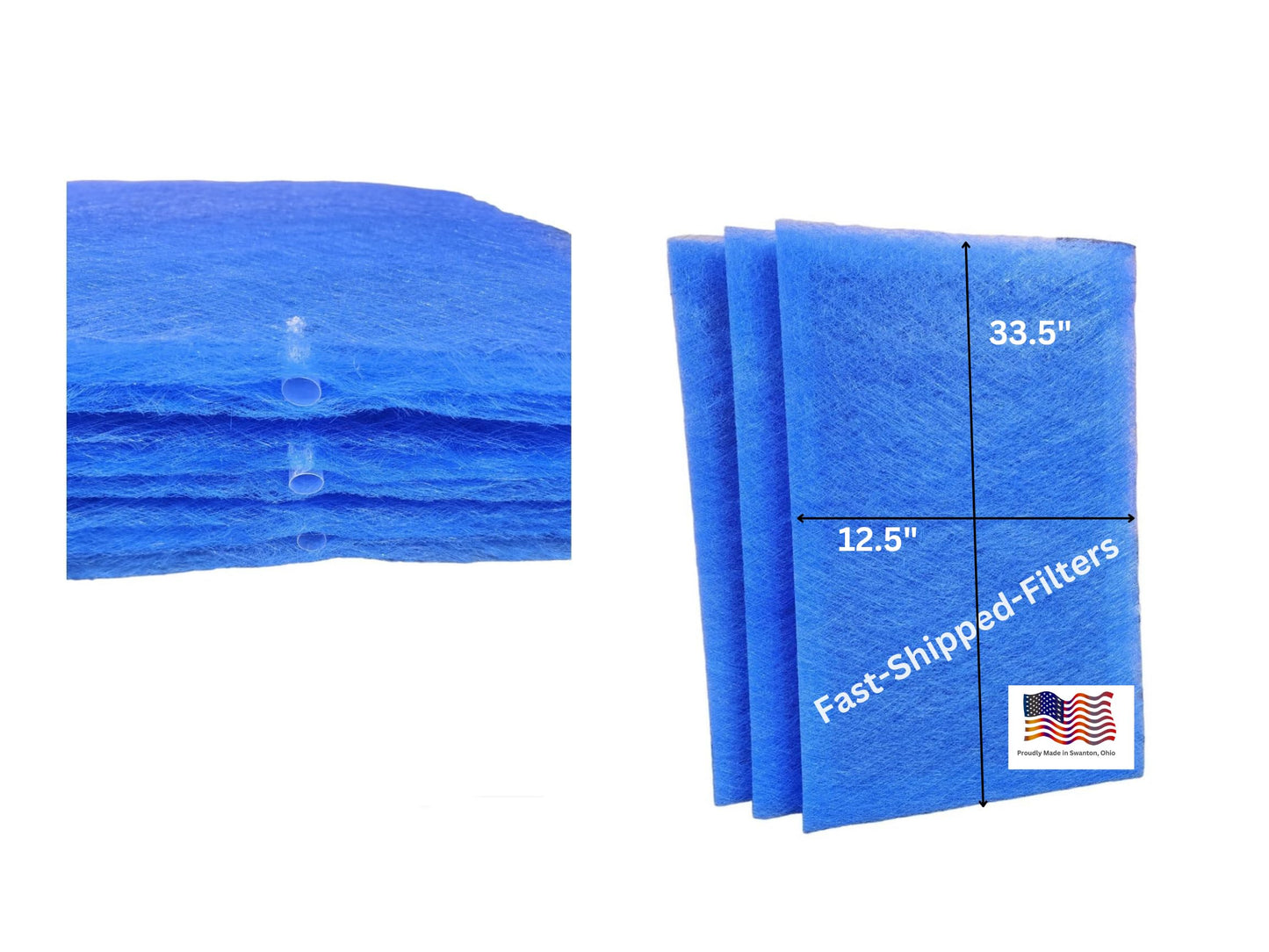 Fast-Shipped-Filters 3 Pack 14x36 Replacement Filter Pads Compatible with Captura Air Cleaner 14x36 Refill Blue