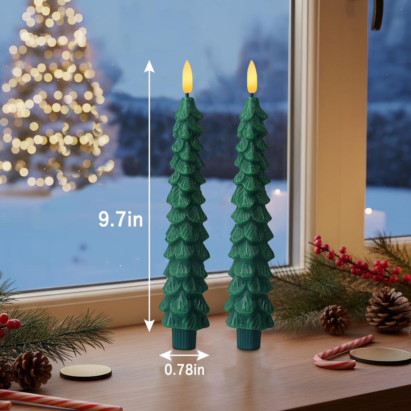 XingsLight LED Flameless Taper Candles with Remote & Timer - 6 Pack Battery Operated Christmas Window Candles, Warm White Flickering Light, Safe