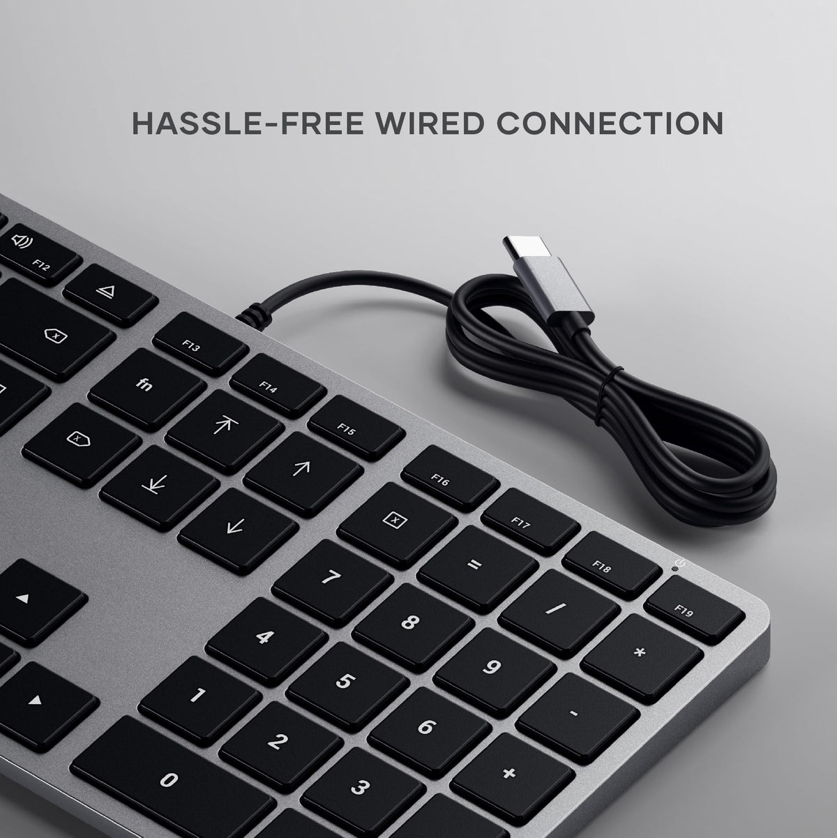 Satechi Slim W3 Wired Keyboard, Backlit Keys with Numeric Keypad