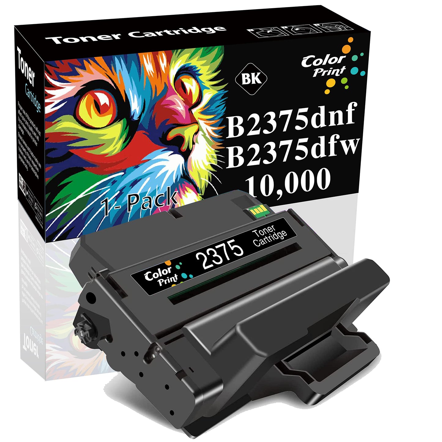 1-Pack Compatible Toner Cartridge Replacement for Dell B2375DNF Toner Cartridge 2375DNF 2375 C7D6F 593-BBBJ 8PTH4 Used for Dell B2375dfw B2375