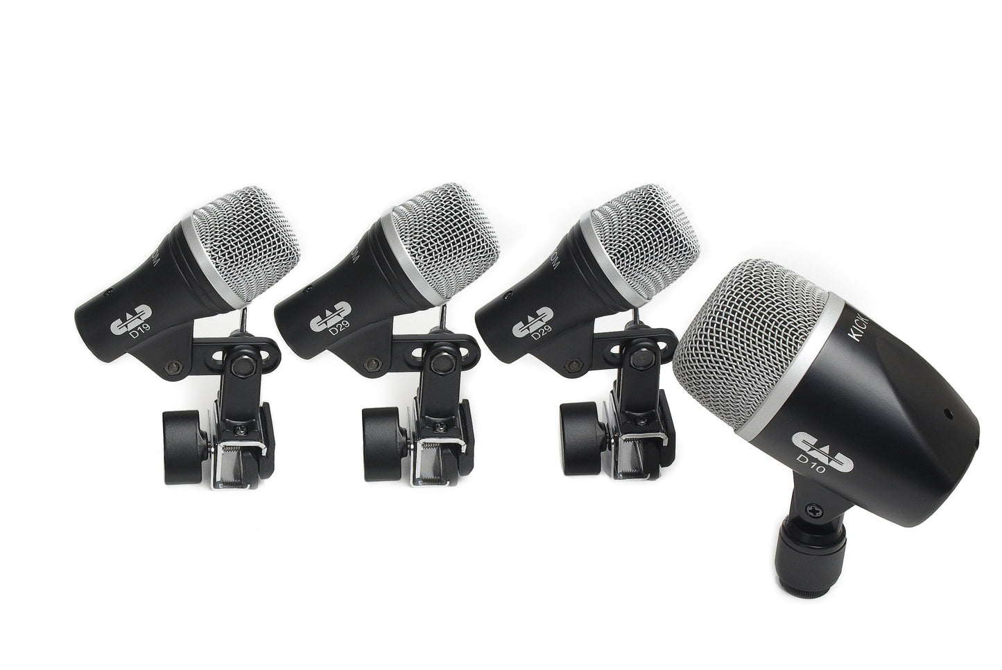 CAD Audio STAGE4 4-Piece Drum Mic Pack - D19 Snare, 2× D29 Toms, D10 Kick, Integrated Clips & Carry Case
