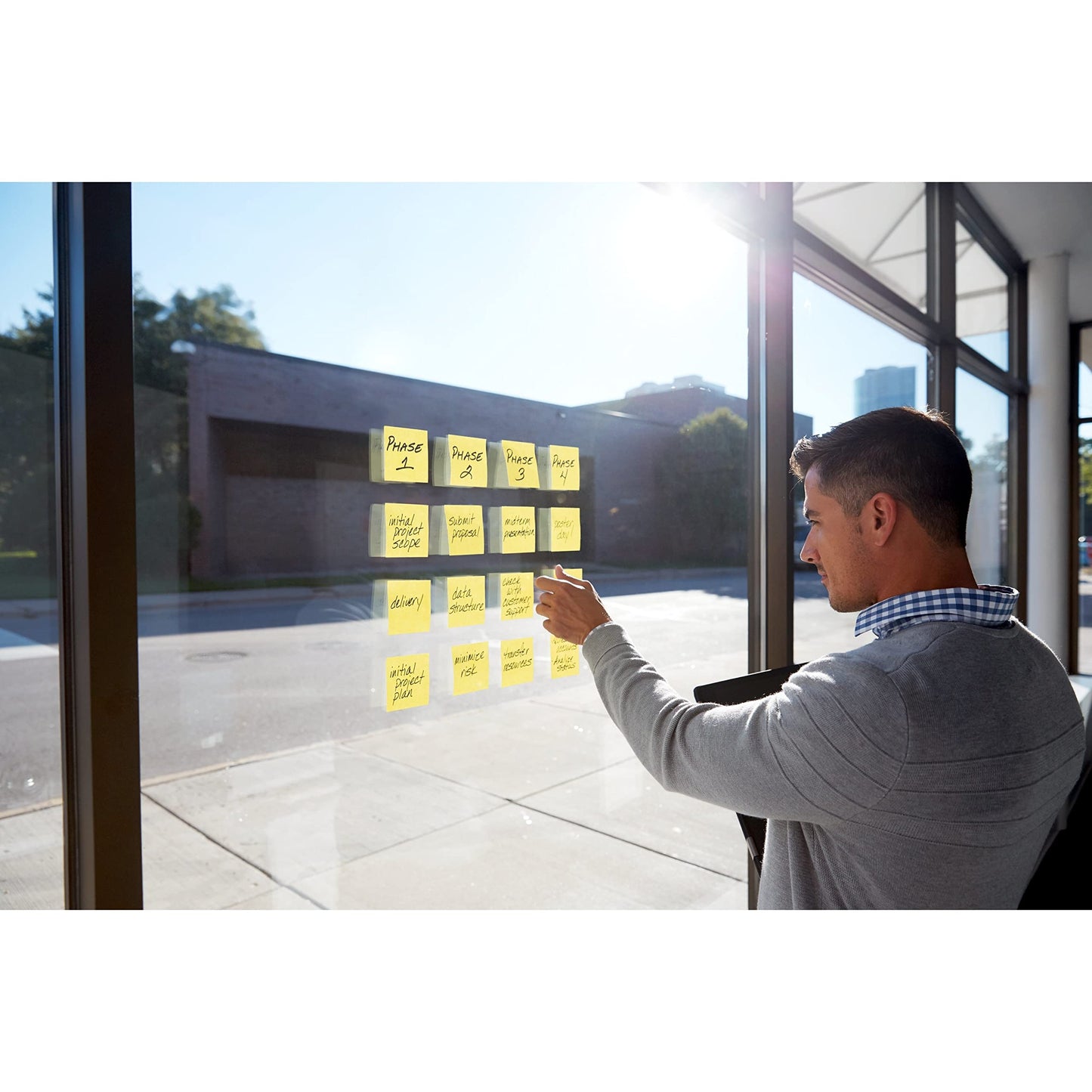 Post-it Super Sticky Notes, 24 Pads, 3 x 3 in., School Supplies, Office Products, for Vertical Surfaces, Monitors, Walls and Windows, Canary Yellow