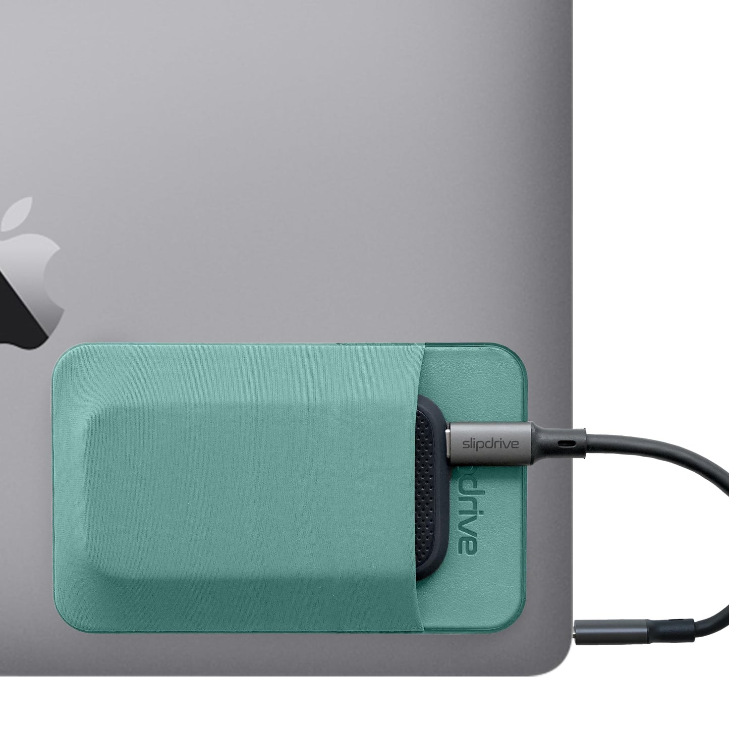 Slipdrive - Portable Hard Drive Sleeve for Laptop - SSD Solid State Drive - Reusable Adhesive - 5” x 3.2” Stick on External Hard Drive Carrying Case