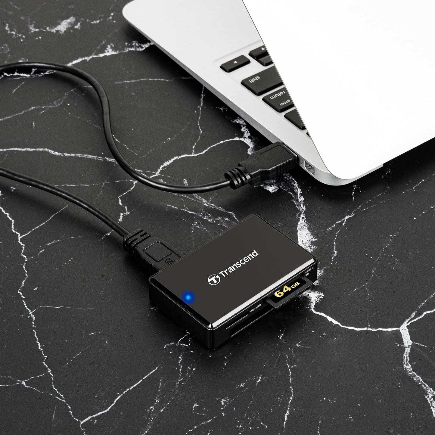 Transcend RDF9 Card Reader - CompactFlash, microSDHC, microSDXC, SDHC, SDXC, SD, microSD, CompactFlash (UDMA7) - USB 3.1 Type AExternal
