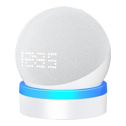 FUQINTOP Stand for Echo Dot 4th/5th Generation, Table Holder Mount with Light Guide, Enhance Light Effect, Space-Saving Dot 4/5 Accessories with Cable