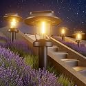 Pywut Solar Pathway Lights Outdoor - 12 Pack Solar Powered Garden Lights Waterproof IP65, Decor Landscape Lighting with Three Lighting Modes for Yard