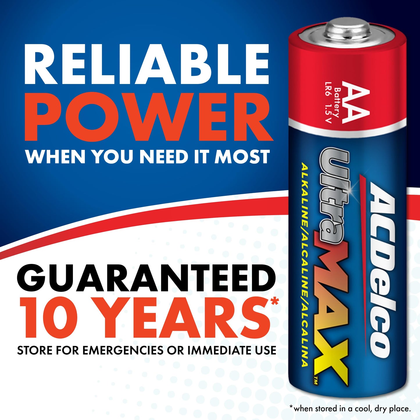 Powermax ACDelco UltraMAX 20-Count AA Batteries, Alkaline Battery with Advanced Technology, 10-Year Shelf Life, Recloseable Packaging