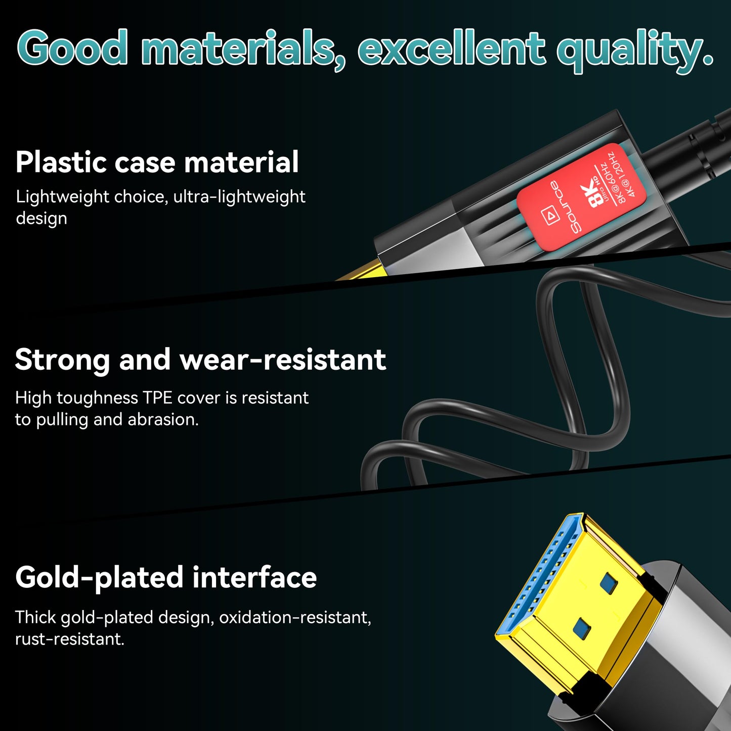 Anehmeta Fiber Optic HDMI Cable 150FT/46M, Long HDMI 2.1 Cable Support 48Gbps High Speed 8K@60Hz 4K@120Hz Dynamic HDR/eARC/HDCP 2.2&2.3/Dolby Atmos