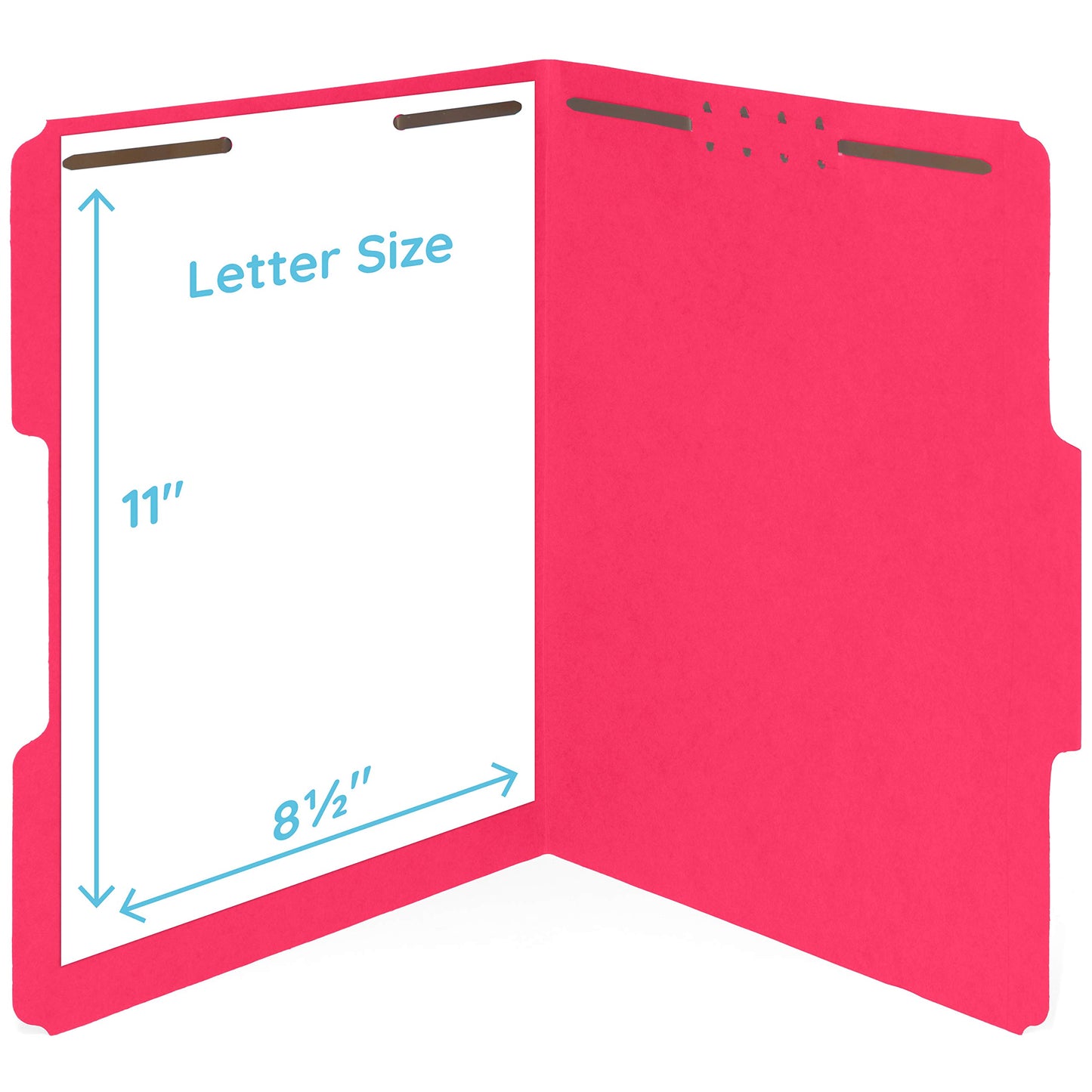 Blue Summit Supplies 50 Red Fastener File Folders, Letter, 1/3 Cut Tab