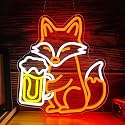 Fox Neon Sign for Wall Decor Dimmable LED Sign Fox Night Light for Bedroom Bar Decor Gifts for Women