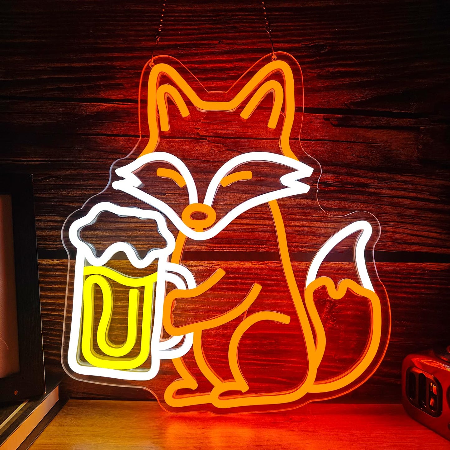 Fox Neon Sign for Wall Decor Dimmable LED Sign Fox Night Light for Bedroom Bar Decor Gifts for Women