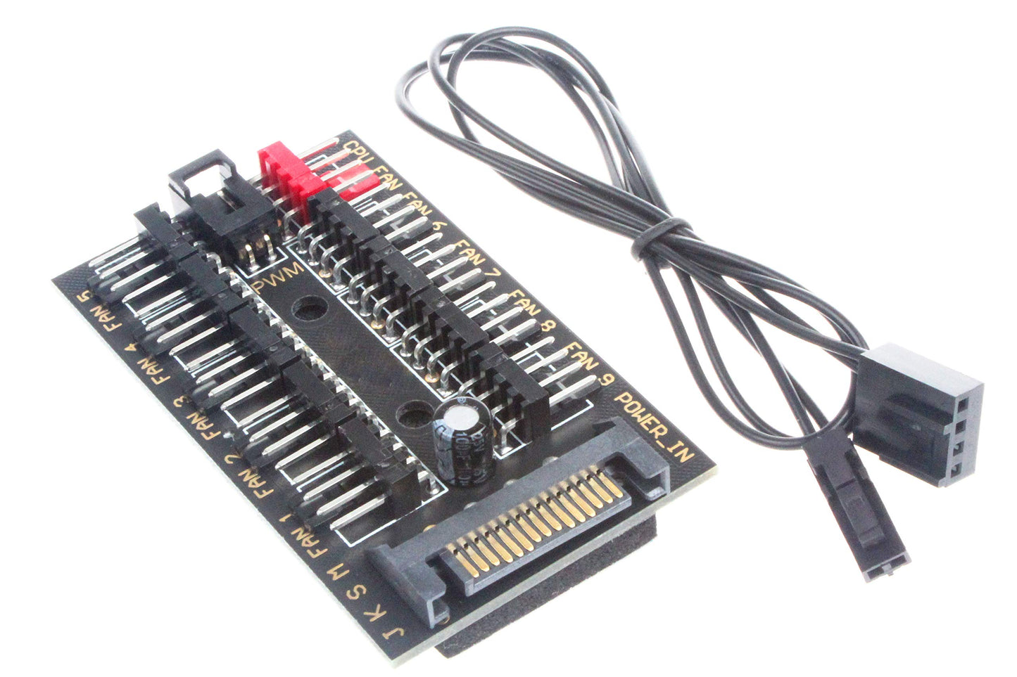 NOYITO 10-Channel PC Fan HUB PWM SATA Port Suitable for Motherboard 3Pin 4Pin Fan