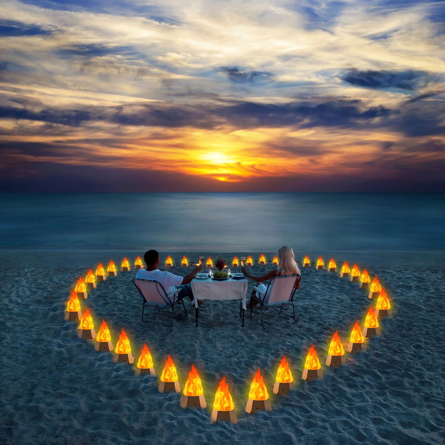 Ollcuz Night Lights, Multi-Purpose Fake Fire Lamp, USB Rechargeable Flickering Flame, 3-Mode LED Flame Light for Kids Children Bedroom Party Bar
