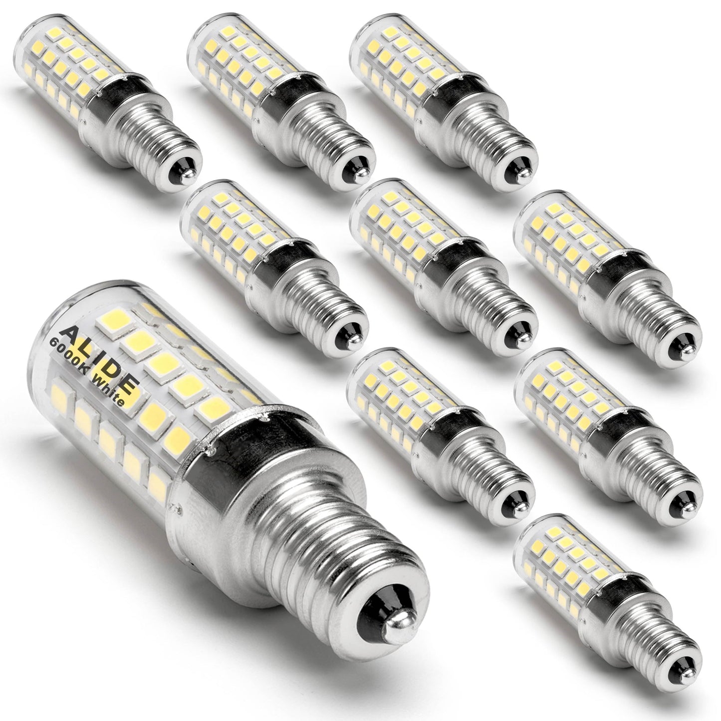 ALIDE E12 C7 Led Candelabra Bulbs 60 Watt Equivalent 6000k Daylight White
