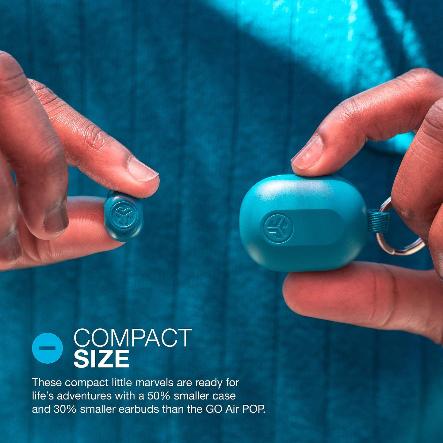 JLab JBuds Mini, True Wireless Earbuds, Bluetooth Multipoint, IP55 Sweat Resistant, Be Aware Audio, Teal