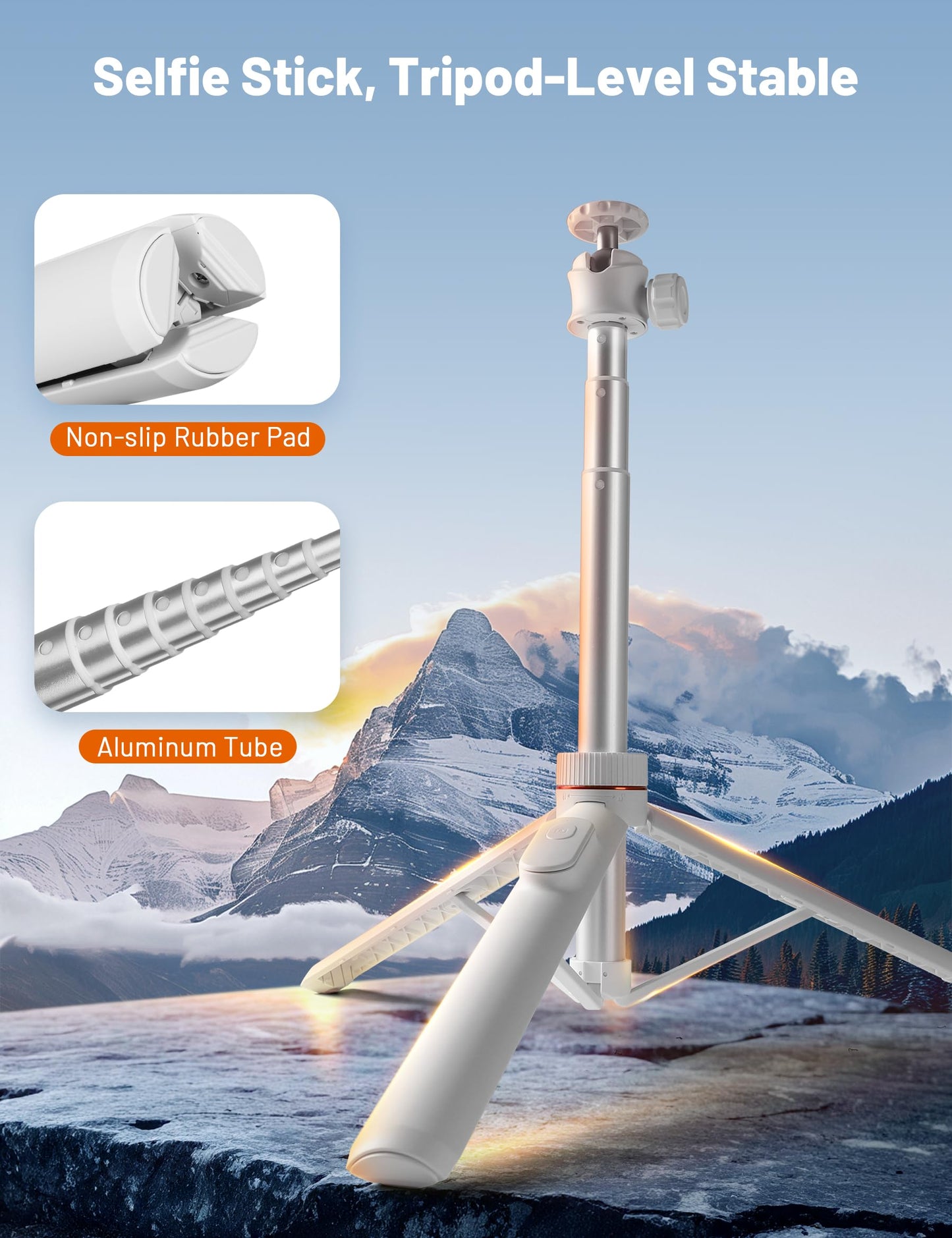JOILCAN Tripod for iPhone & Camera, 64" Selfie Stick with 360° Ball Head Remote & Phone Holder, Extendable Portable Phone Tripod Stand for Travel Vlog