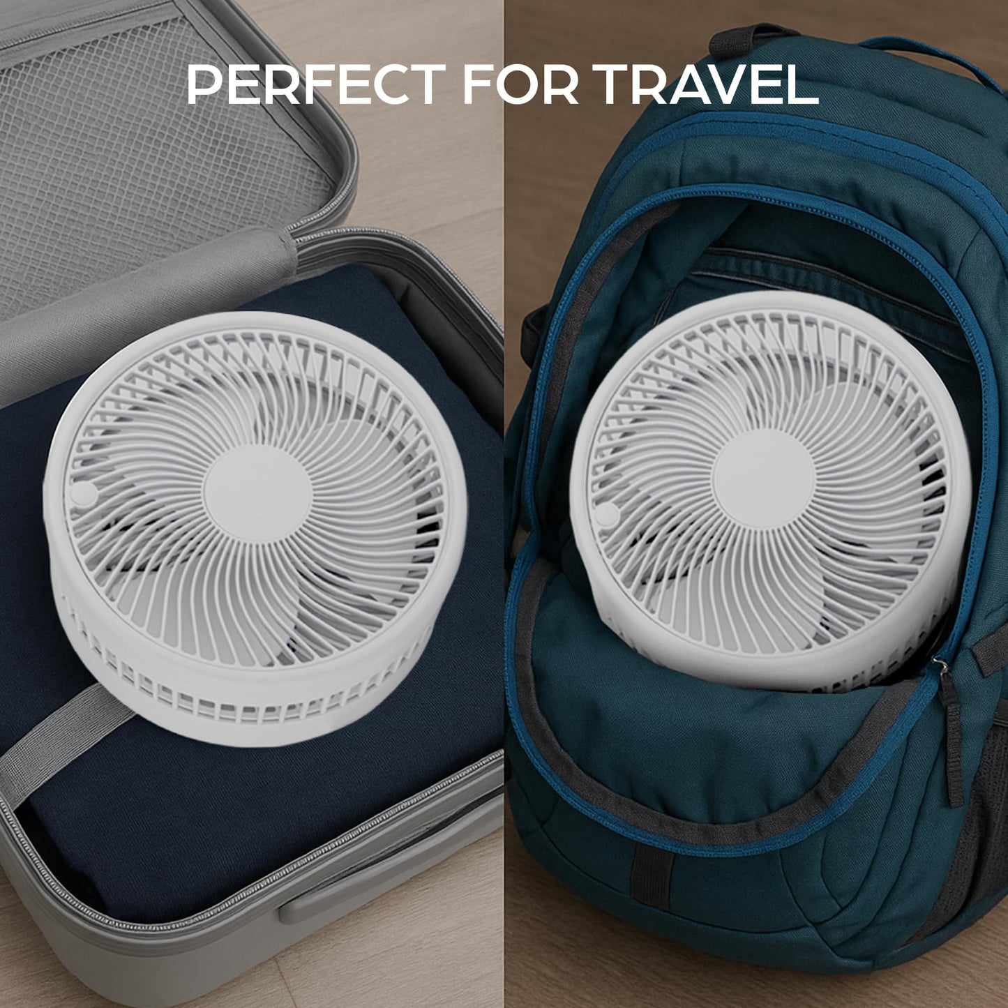 My Foldaway Rechargeable Fan Portable, Portable Fan Extends from 4-40", Travel Fan for Sleeping, Collapsible Desk Fan, Quiet, 10 Hour Battery Life, 3